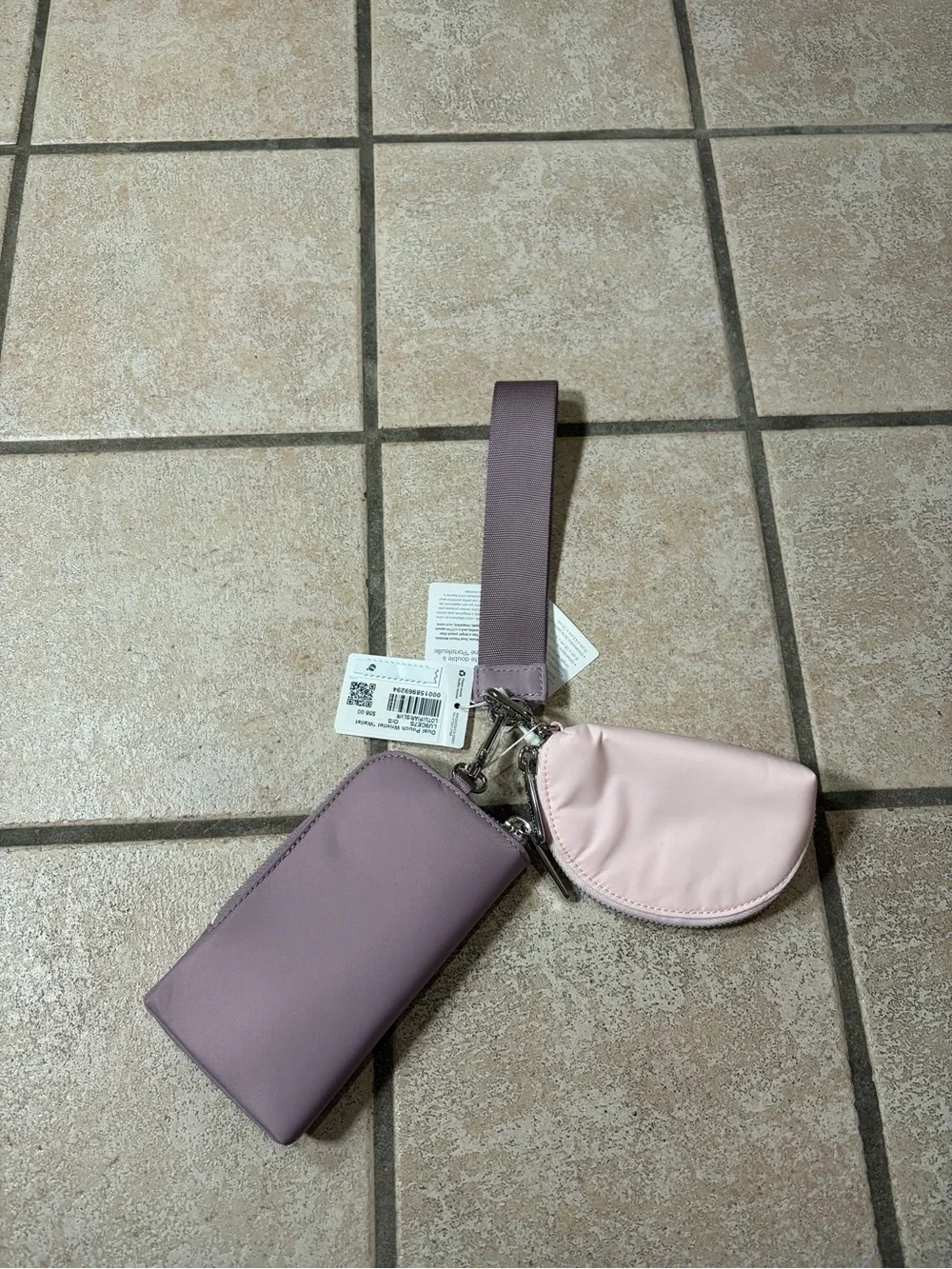 NWT Lululemon Dual Pouch Wristlet *Wallet (Lotus Lavender/Pink Pearl/Silver)